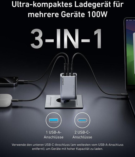 Anker Prime Ladegerät (100W, 3 Ports, GaN), Bild 9