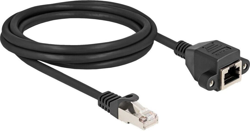 DeLock Netzwerkverlängerungskabel RJ-50 RJ-50 (W) schraubbar 2,0m S/FTP ohne Haken Schwarz (80194)