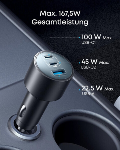 Anker Kfz-Ladegerät (167,5W, 3 Ports), Bild 2