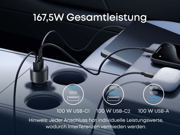 Anker Kfz-Ladegerät (167,5W, 3 Ports), Bild 9