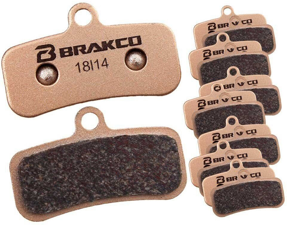 Brakco Trp Quadiem & Shimano Xtr/xt/deore/zee/saint Sintered Disc Brake Pads 25 Pairs Golden