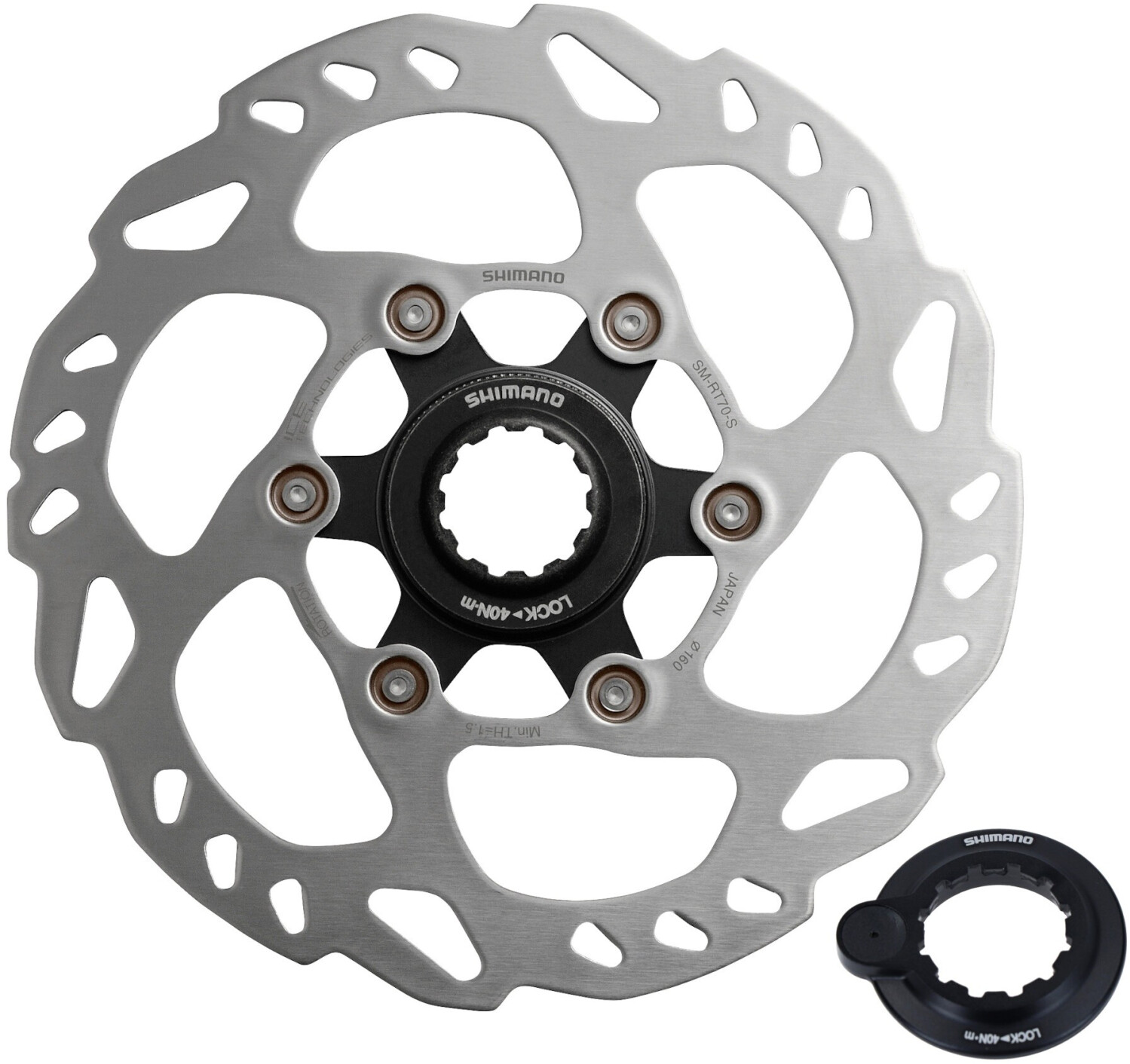Shimano Sm-rt70 Cl Ice Tec I Magnet Brake Disc silver 160 mm