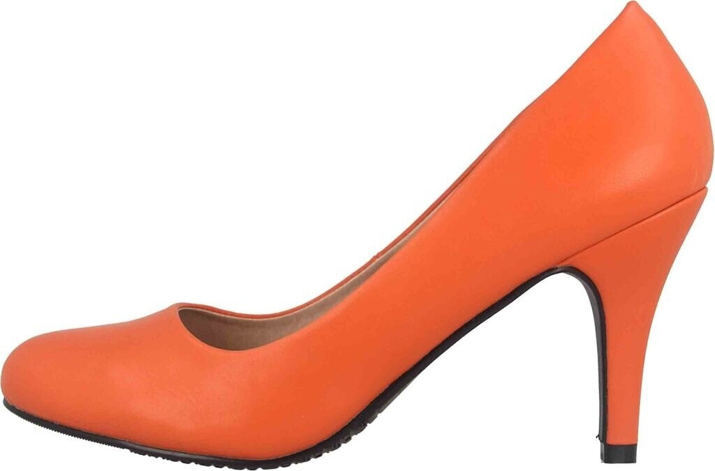 Andres Machado Elegant pumps made of orange leather imitation Soft Terracotta