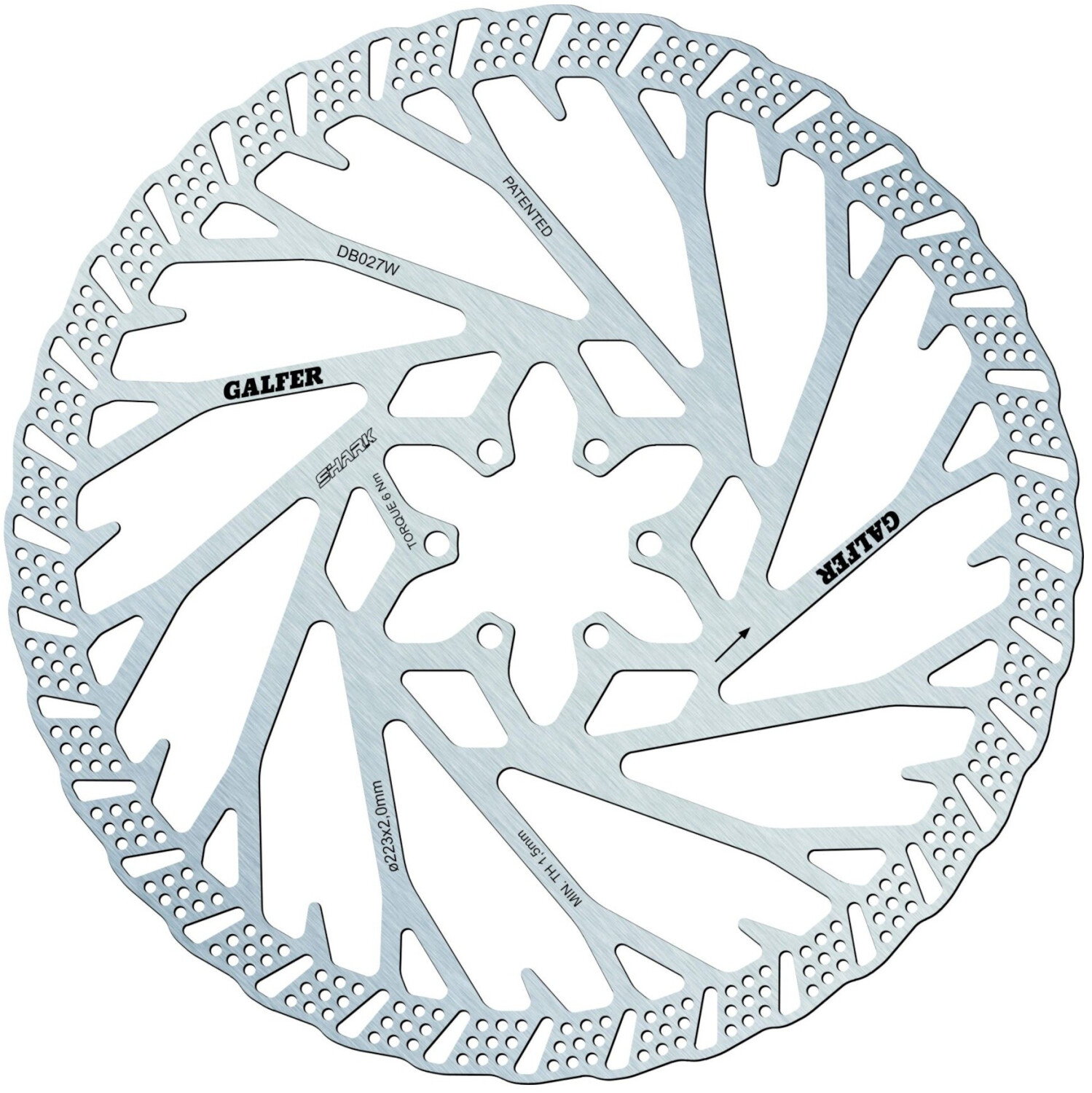 Galfer Shark 2 Mm Brake Disc silver 180 mm