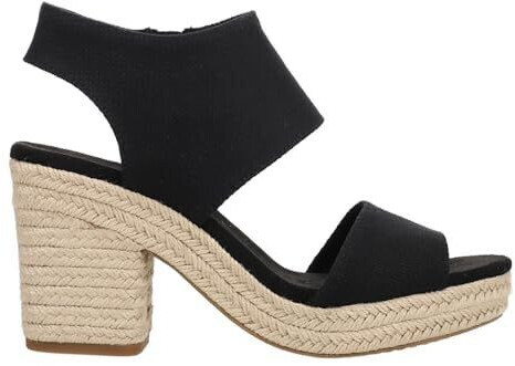 TOMS Shoes Majorca Platform Sandal with Heel black woven basket
