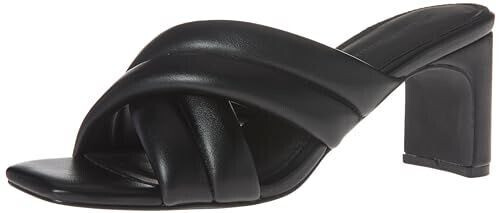 Amazon Essentials Crossed Sandal with Heel black synthetic leather