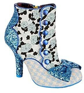 Irregular Choice Golden Years blue floral pattern