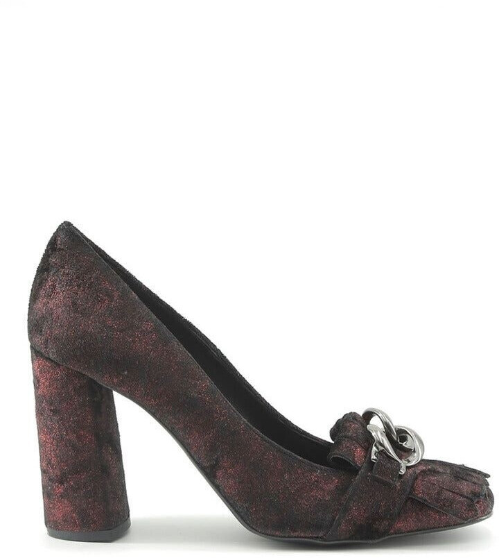 Made in Italia Iridescent Fringed Chain s Pump Heels Black