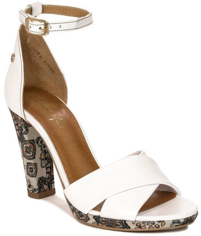 Maciejka Sandals with leather heels 06081-11 white