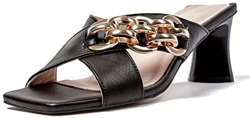 L37 Heeled Sandals GIVE ME STRENGTH black