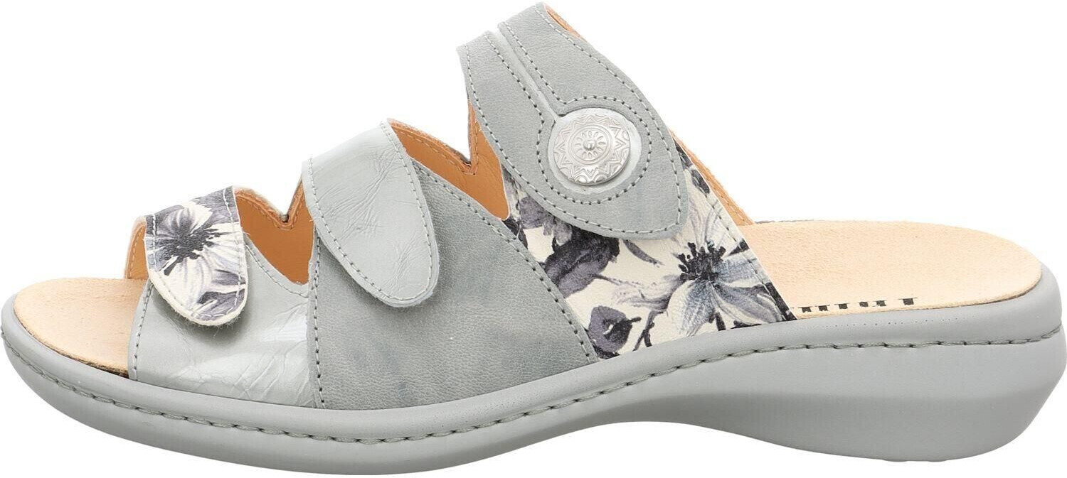 Think Camilla chrome-free tanned sustainable removable insole mule Stahl Kombi