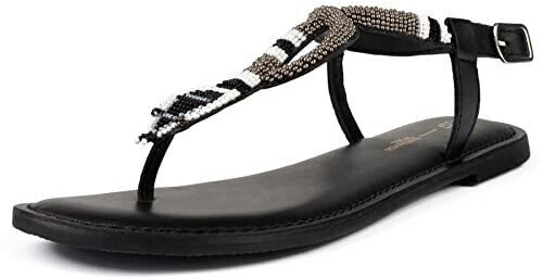 L37 Summer Flip Flops Flat Desert Flower Flat Sandal black