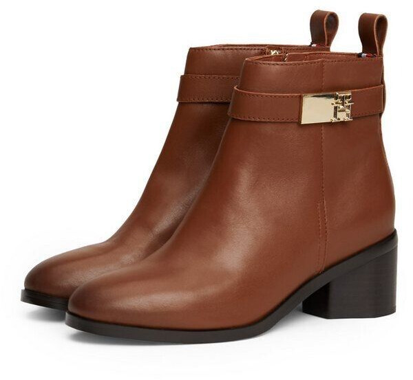 Tommy Hilfiger TH LOGO MID HEEL BOOTIE cognac used