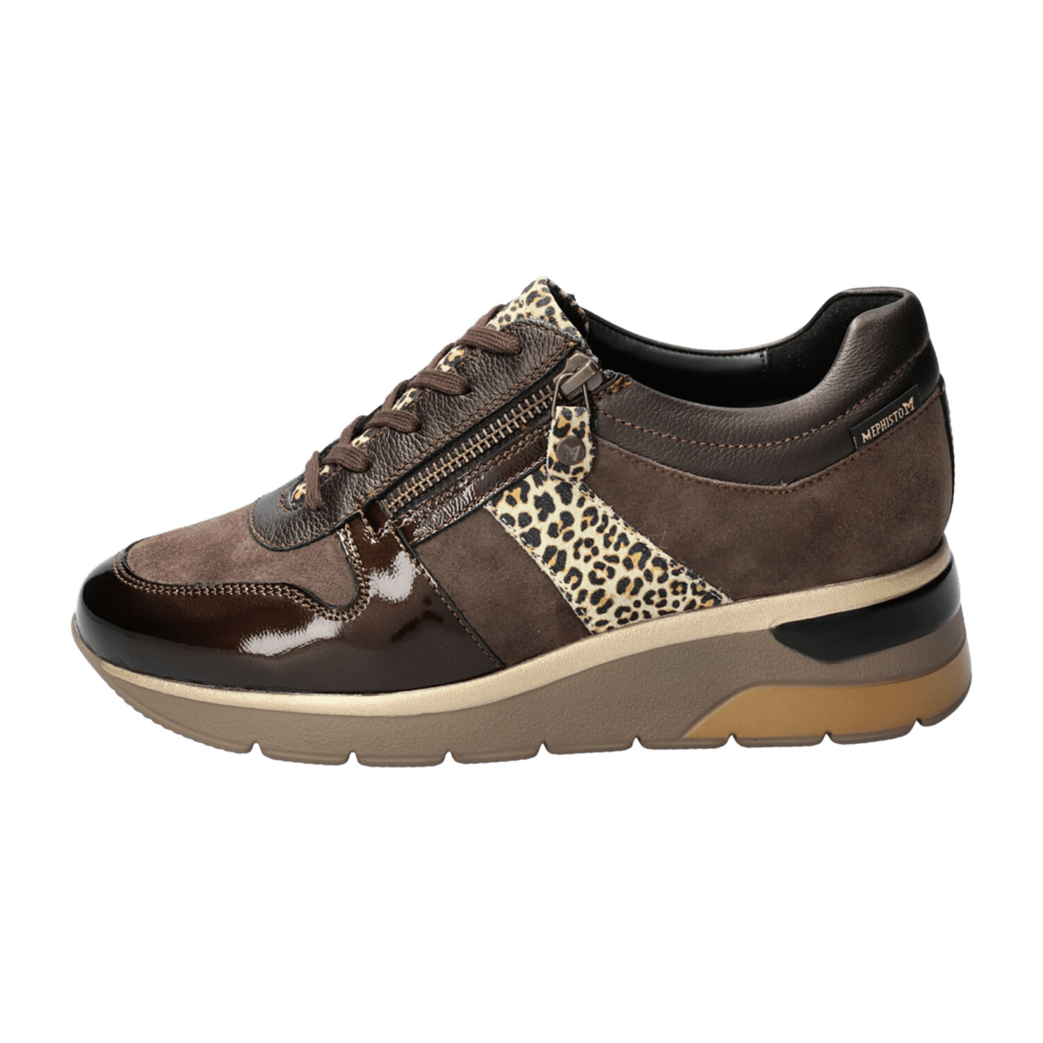 Mephisto Closure Sneaker Elisia Metallic made of leather Heel height 3