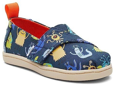 TOMS Shoes Classic Alpargata Flat Slipper Indigo Glow Dark Monsters