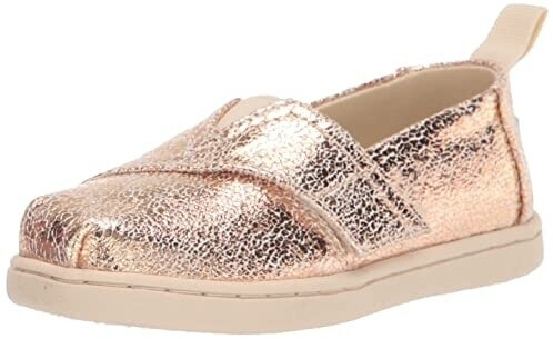 TOMS Shoes Tiny Alpargata Espadrilles gold crackle foil