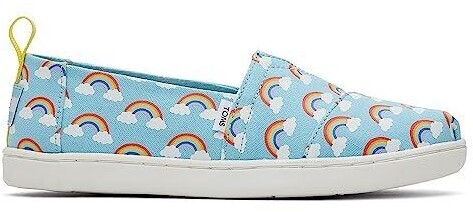 TOMS Shoes Classic Alpargata Flat Slipper blue glowing rainbows the dark