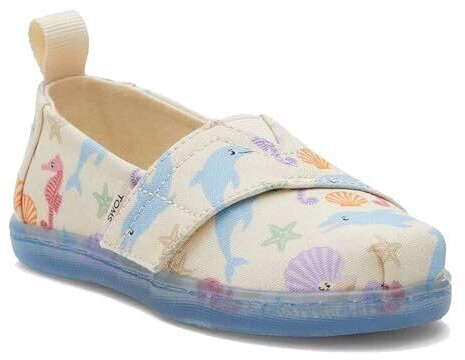 TOMS Shoes Classic Alpargata Flat Slipper Natural Ocean Friends Print