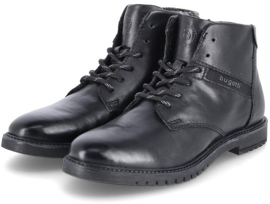 Bugatti Ankle boots lace-up black smooth leather