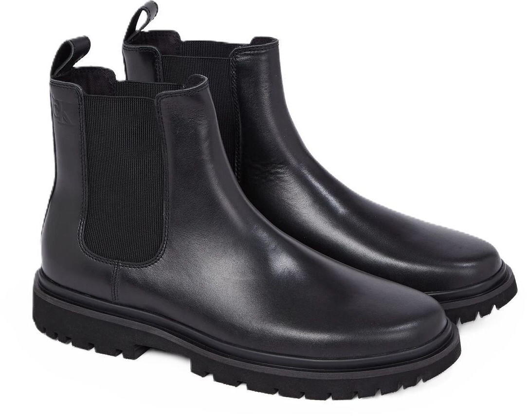 Calvin Klein leather label detail black