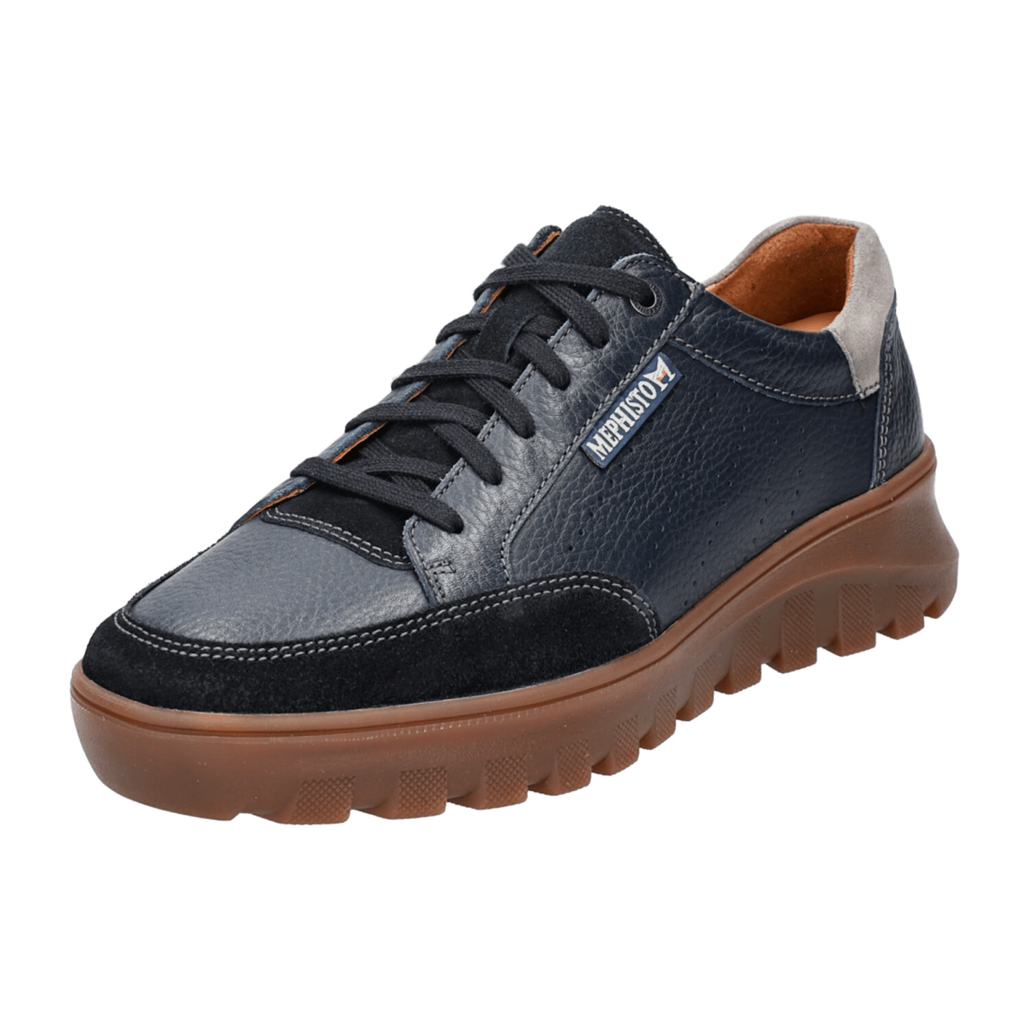 Mephisto Lace-up Sneaker Flynn blue made of leather 1