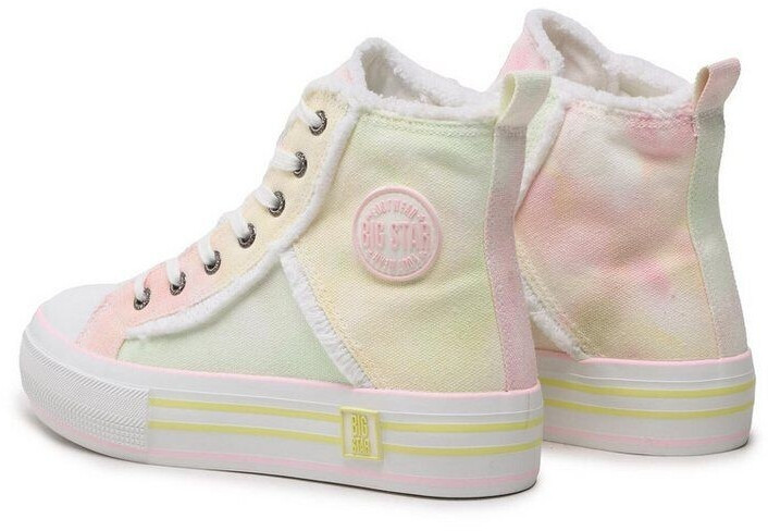 Big Star Sneakers made of fabric LL274177 white pink yellow