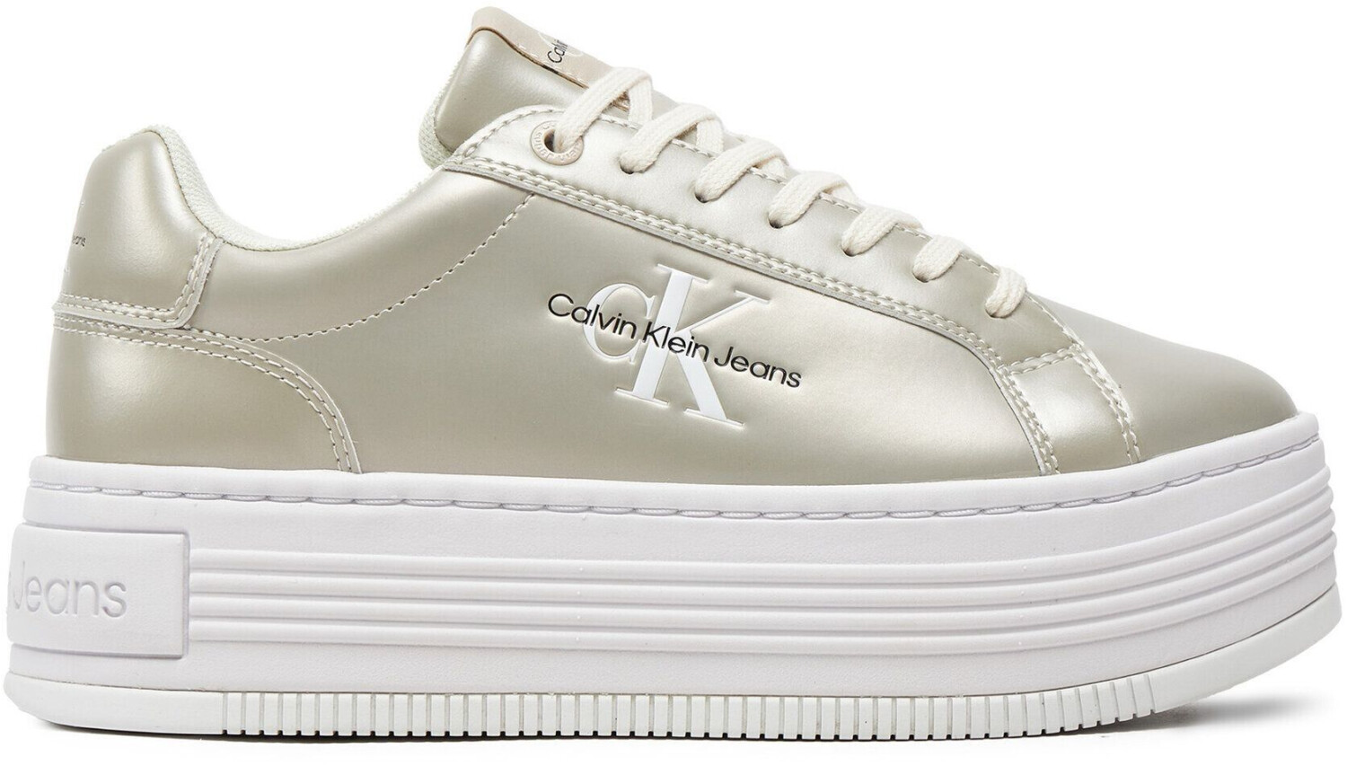 Calvin Klein Bold Platf Low Lace Lth Ml Mtl YW0YW01464 Ecru
