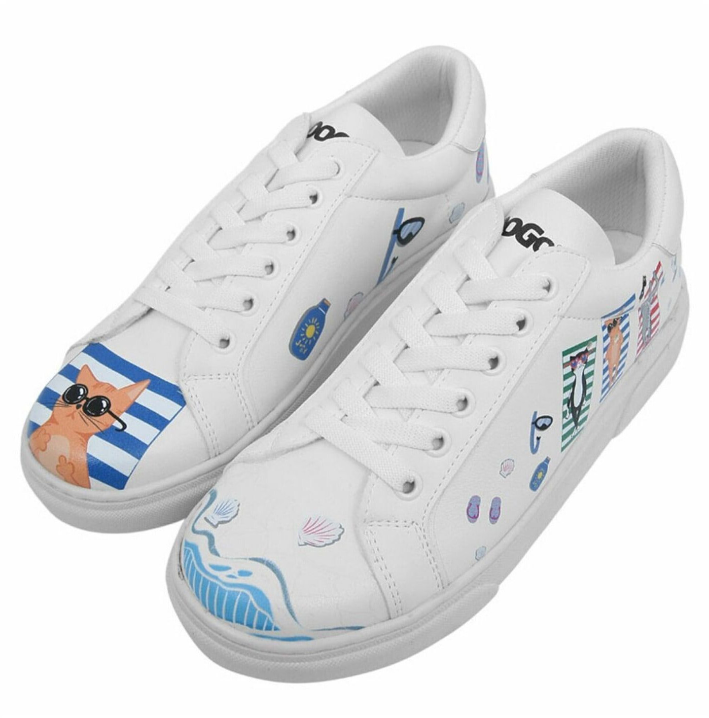 DOGO Ace Sneakers Cats on The Beach vegan breathable colorful women's sneakers