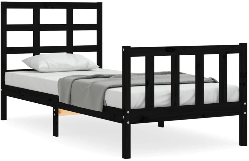 vidaXL Solid wood bed with headboard 100x200cm (3192095)