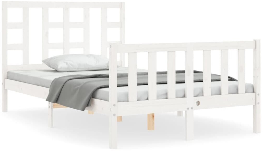 vidaXL Solid wood bed with headboard 120x200cm (3191967)