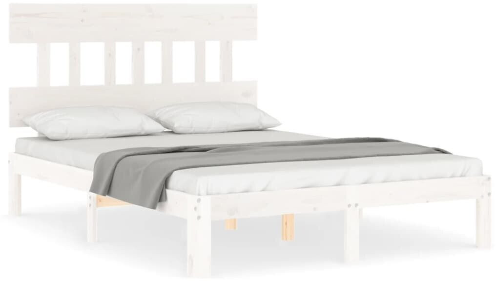 vidaXL Solid wood bed with headboard 140x200cm (3193597)