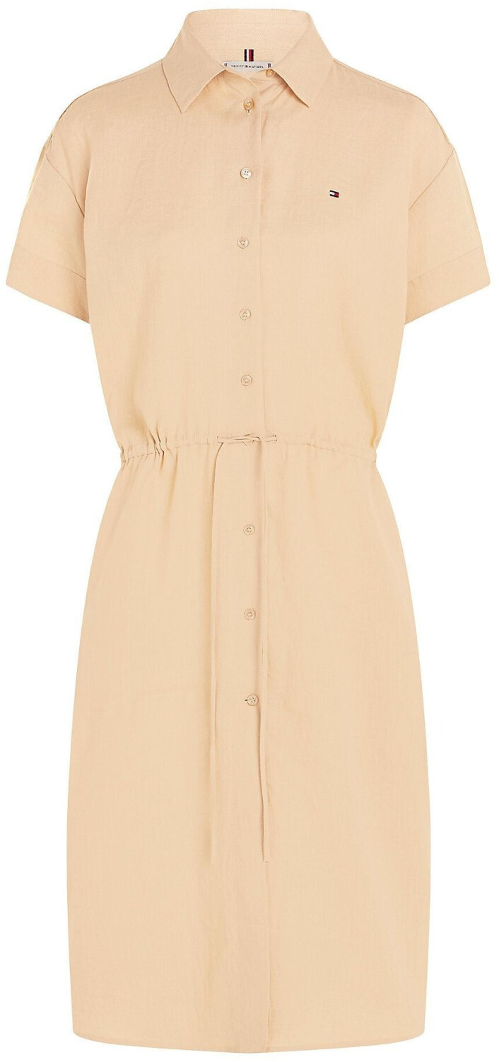 Tommy Hilfiger Relaxed fit short-sleeved linen shirt dress harvest wheat