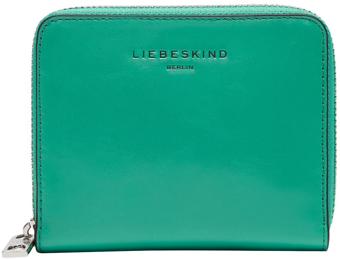 Liebeskind Portafoglio Nino-Paris 4 Pt Crinkle – Pelle Effetto Carta, Colore Giada, Dimensioni XS, Con Cerniera E Tasche