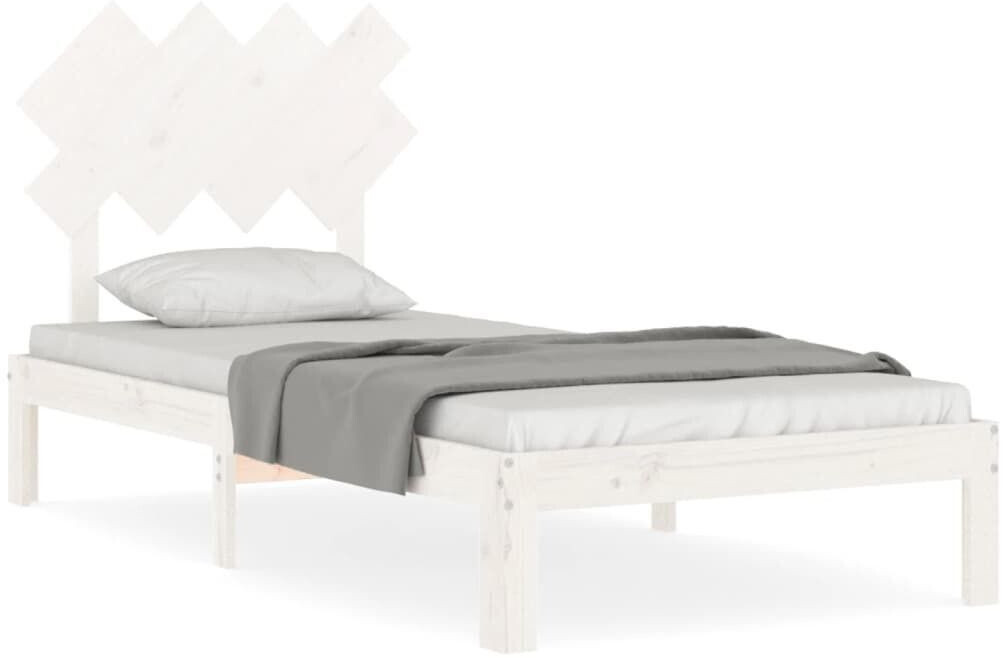 vidaXL Solid wood bed with headboard 90x200cm (3193712)