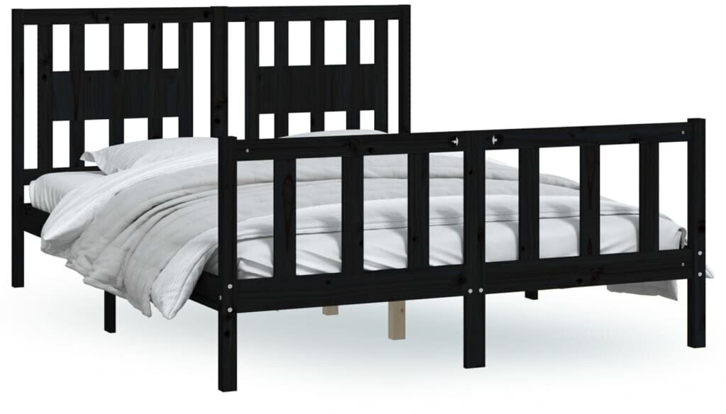 vidaXL Solid wood bed with headboard pine 120x200cm (3188165)