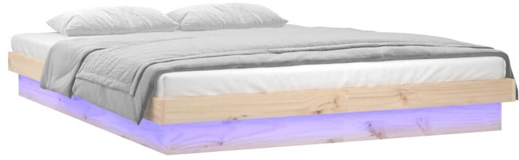 vidaXL Solid wood bed with LEDs 160x200cm (819982)