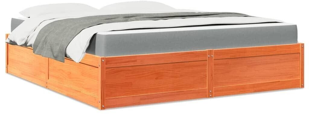 vidaXL Bed with mattress solid pine wood 180x200cm (3281927)