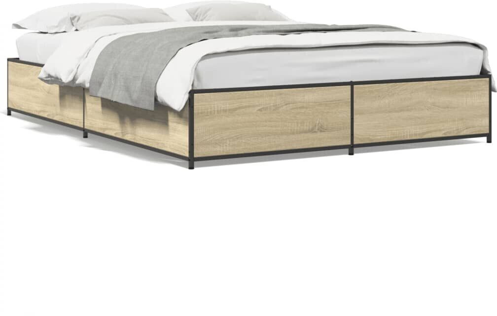 vidaXL Bed frame made of wood material metal 140x190cm (3279853)