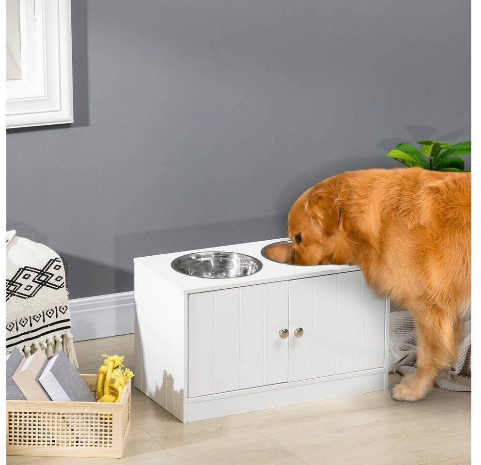 Pawhut Gamelle double pour chien blanc Pawhut Gamelle double pour chien blanc