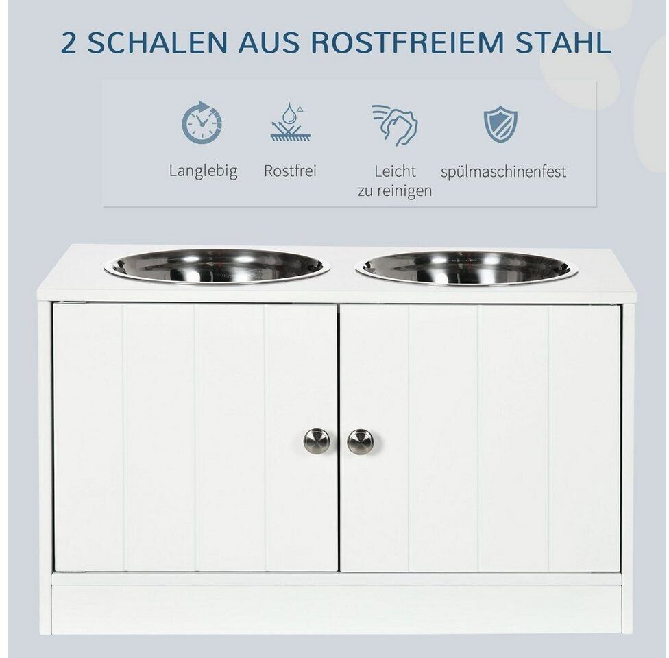 Pawhut Gamelle double pour chien blanc Pawhut Gamelle double pour chien blanc