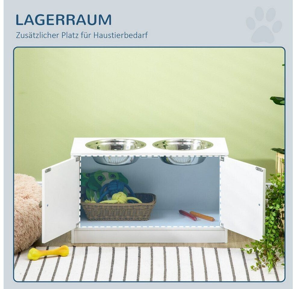 Pawhut Gamelle double pour chien blanc Pawhut Gamelle double pour chien blanc