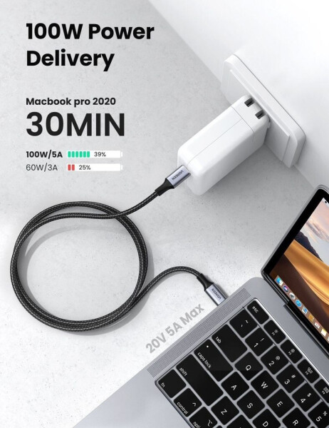 Ugreen 100W USB-C auf USB-C Ladekable (Nylon) 3m, Bild 20
