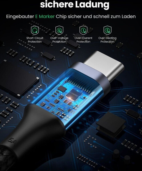 Ugreen 100W USB-C auf USB-C Ladekable (Nylon) 3m, Bild 23