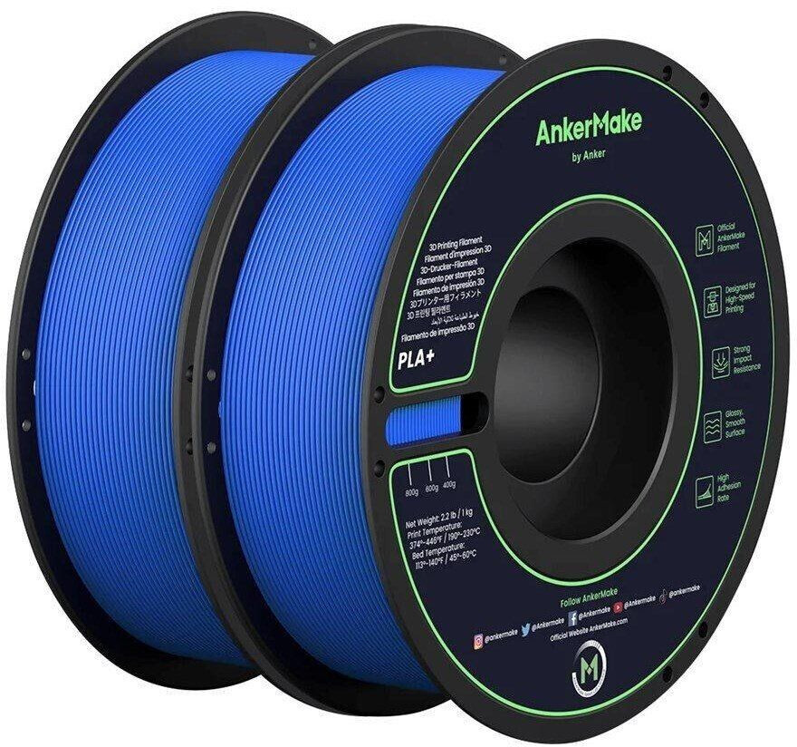 AnkerMake PLA+ Filament 1.75mm 1kg Blue 2 Pack