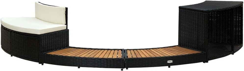 vidaXL Contour pour spa poly rotin et bois d'acacia massif noir (316651)