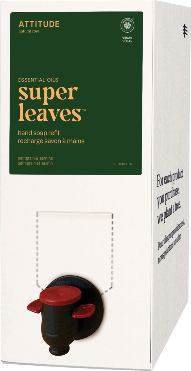 Attitude Super Leaves Hand Soap Petitgrain & Jasmine Refill 2l