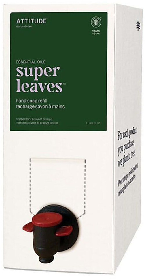 Attitude Super Leaves Hand Soap Peppermint & Sweet Orange Refill 2l