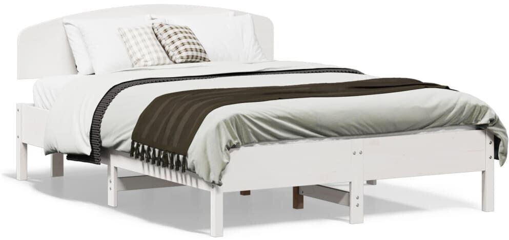vidaXL Solid wood bed with headboard pine 120x190cm (3207234)