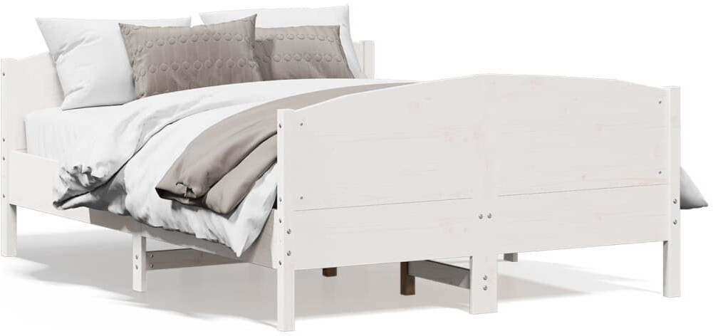 vidaXL Solid wood bed with headboard pine 120x190cm (3216186)