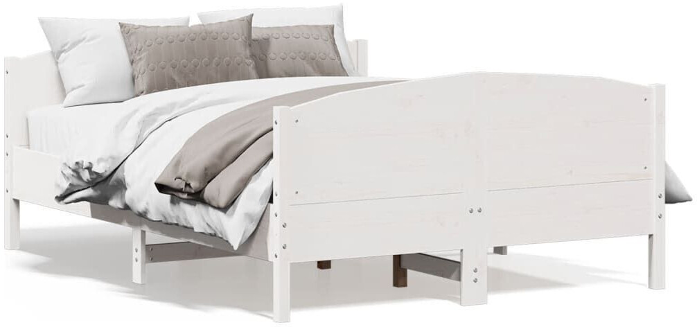 vidaXL Solid wood bed with headboard pine 120x200cm (3216177)